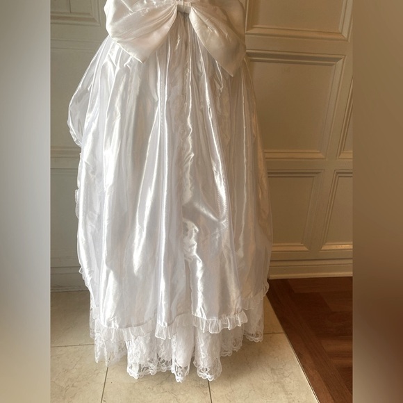 VINTAGE 1980S GUNNE SAX 5/6 XS JESSICA MCCLINTOCK FORMAL WEDDING GOWN LACE SATIN - Picture 9 of 12